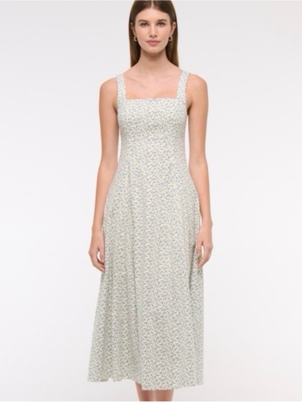 Abercrombie & Fitch Mila Stretch Midi Floral Dress - PL